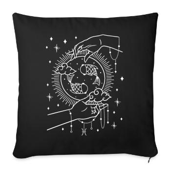 Sternzeichen Fische - Sofakissen mit Füllung 45 x 45 cm - Schwarz - Vorne