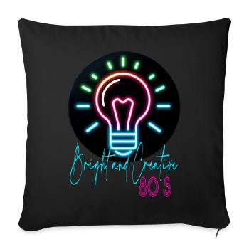 Années 80 - Coussin et housse de 45 x 45 cm - noir - Devant