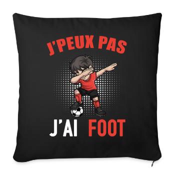 J' Peux Pas J Ai Foot Football Enfant Garçon - Coussin et housse de 45 x 45 cm - noir - Devant