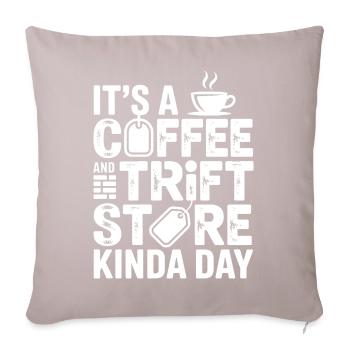 Coffee and Thrift Store Day - Sofa pillow with filling 45cm x 45cm - light taupe - Front