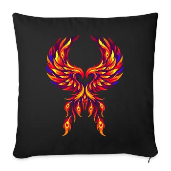 Phoenix Heart – Two Souls in the Fire of Connection - Sofa pillow with filling 45cm x 45cm - black - Front
