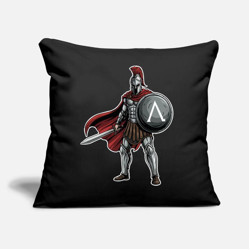 Hoplitisches Spartanisches Lambda-Schild-Schwert-Maskottchen Sofakissen mit Füllung 45 x 45 cm
