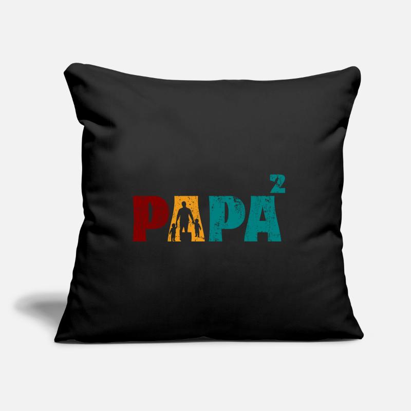 Papa Vater von 2 Kinder Zwillinge Söhnen Mädchen Sofakissen mit Füllung 45 x 45 cm