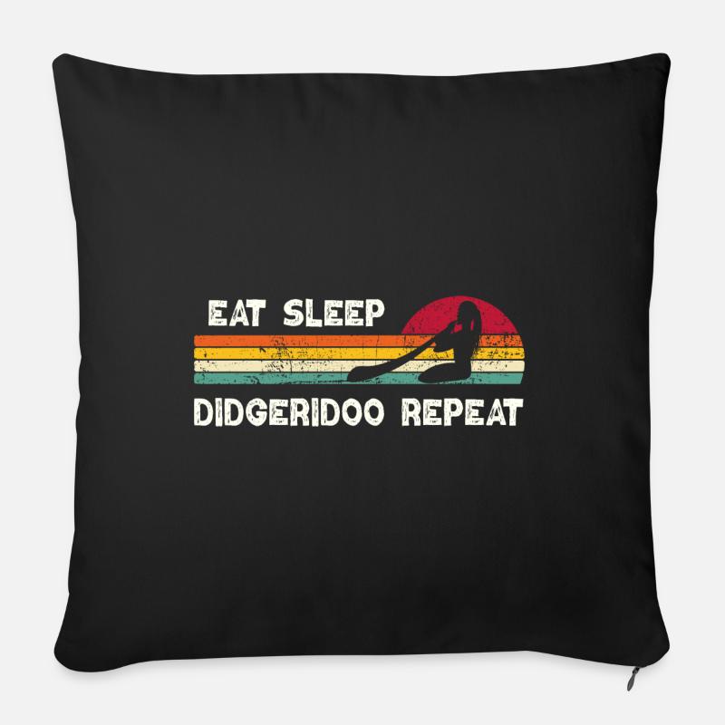 Eat Sleep Didgeridoo Repeat - Sofa pillow with filling 45cm x 45cm - black