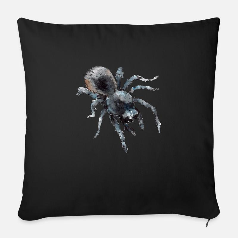 Vogelspinne Tarantel Tarantula - Sofakissen mit Füllung 45 x 45 cm - Schwarz