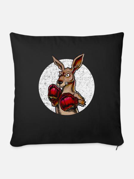 Boxer Känguru für Kampfsportler - Sofakissen mit Füllung 45 x 45 cm - Schwarz
