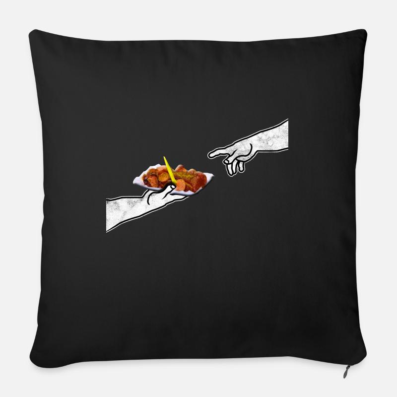 Die Göttliche Currywurst - Sofakissen mit Füllung 45 x 45 cm - Schwarz