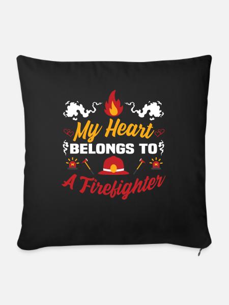 Feuerwehrmann Ehemann Frau Ehepartner - Sofakissen mit Füllung 45 x 45 cm - Schwarz