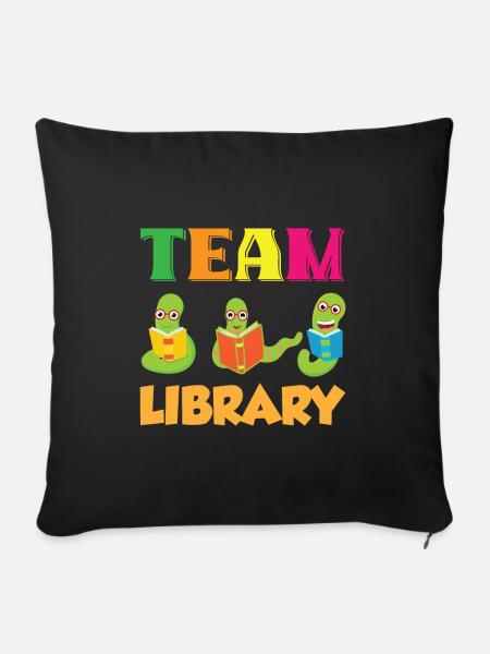 Team Library Cute Librarian School - Sofakissen mit Füllung 45 x 45 cm - Schwarz