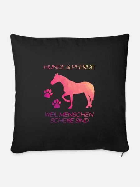 Hunde & Pferde Pferd - Sofakissen mit Füllung 45 x 45 cm - Schwarz