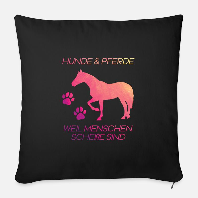Hunde & Pferde Pferd - Sofakissen mit Füllung 45 x 45 cm - Schwarz