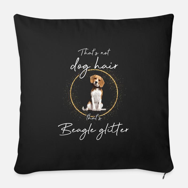 Das ist Beagle Glitzer Hund - Sofakissen mit Füllung 45 x 45 cm - Schwarz