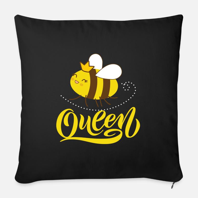 Cute Queen Bee - Sofa pillow with filling 45cm x 45cm - black