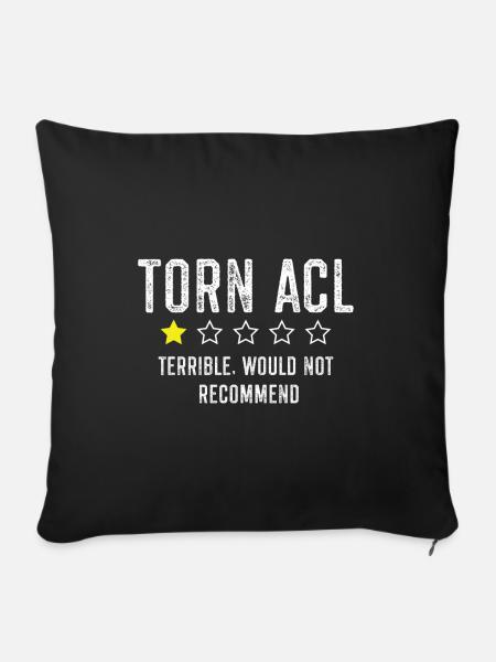 Lustige zerrissene ACL-Chirurgie - Sofakissen mit Füllung 45 x 45 cm - Schwarz