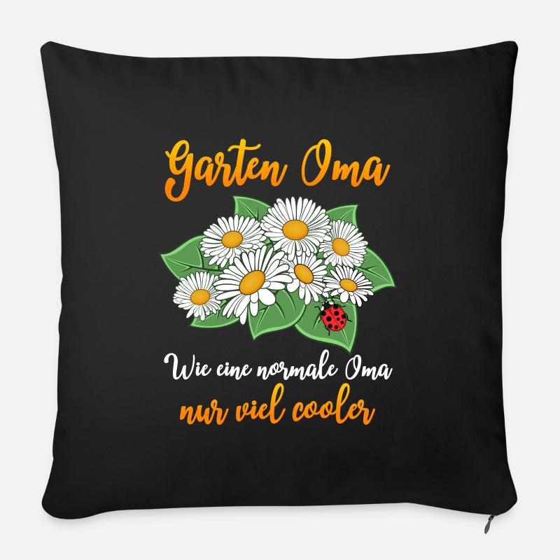 Garten Oma - Gärtnern Blumen - Sofakissen mit Füllung 45 x 45 cm - Schwarz