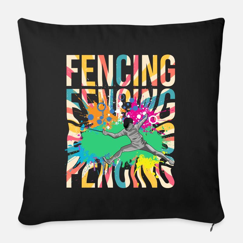 Fechten - Fechter - Sofakissen mit Füllung 45 x 45 cm - Schwarz