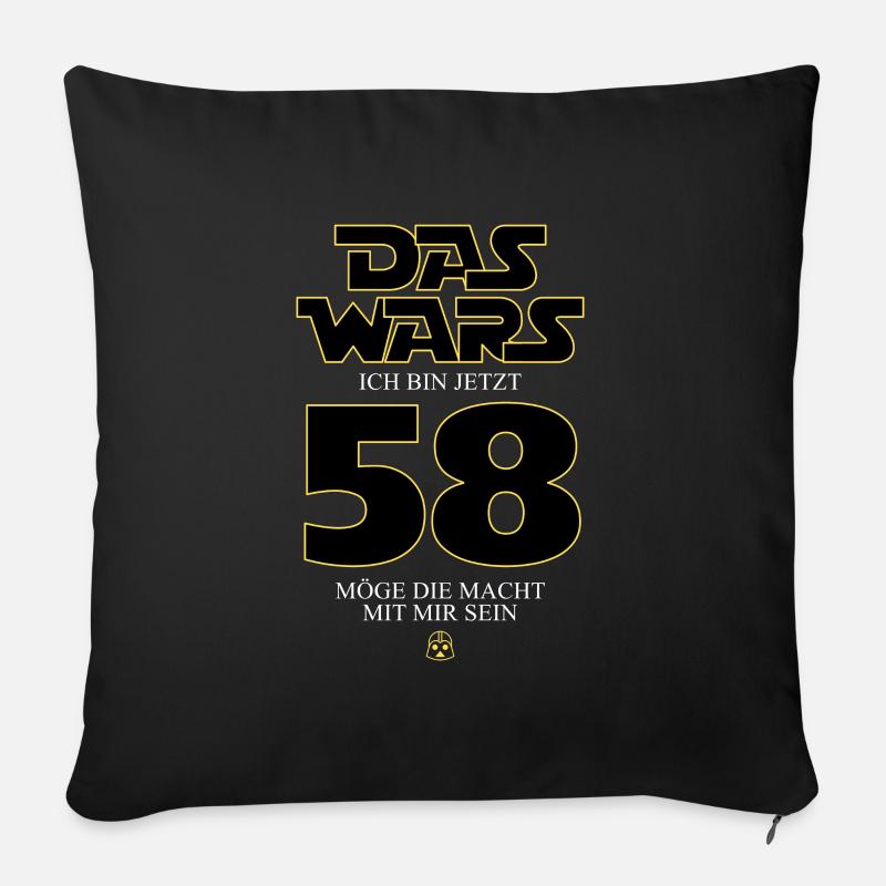Ça y est, j’ai maintenant 58 ans - Coussin et housse de 45 x 45 cm - noir