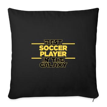 Meilleur joueur de football de la galaxie en disant - Coussin et housse de 45 x 45 cm - noir - Devant