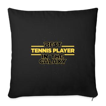 Meilleur joueur de tennis de la galaxie en disant - Coussin et housse de 45 x 45 cm - noir - Devant