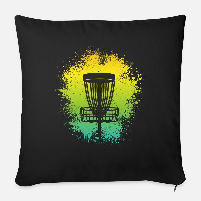 Disc Golf Design Disc Golfer Sport Disc Golf - Coussin et housse de 45 x 45 cm - noir