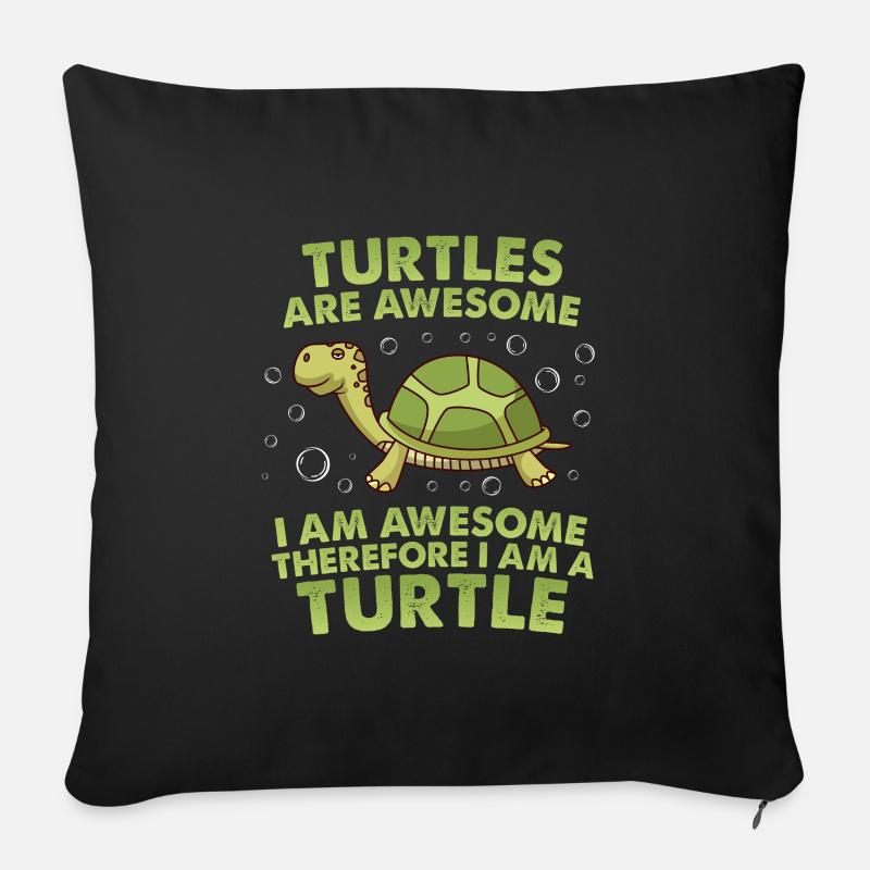 Turtles are awesome water turtle - Sofakissen mit Füllung 45 x 45 cm - Schwarz