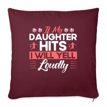 Football Mother Sports Fan Gift - Sofa pillow with filling 45cm x 45cm - burgundy - Front