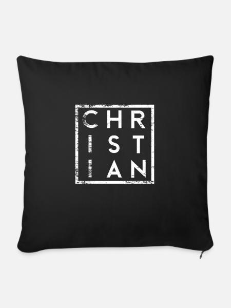 Christian Minimalismus - Sofakissen mit Füllung 45 x 45 cm - Schwarz