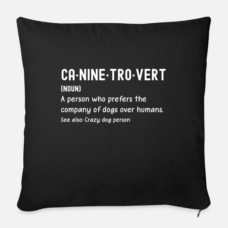 Caninetrovert - Coussin et housse de 45 x 45 cm - noir