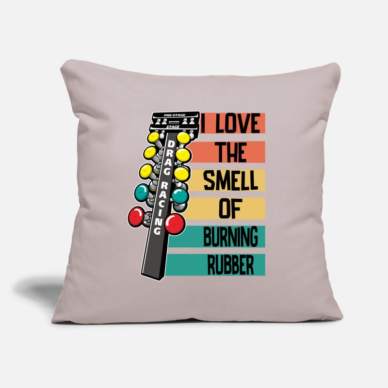 Course de dragsters J’aime l’odeur du caoutchouc brûlé Coussin et housse de 45 x 45 cm