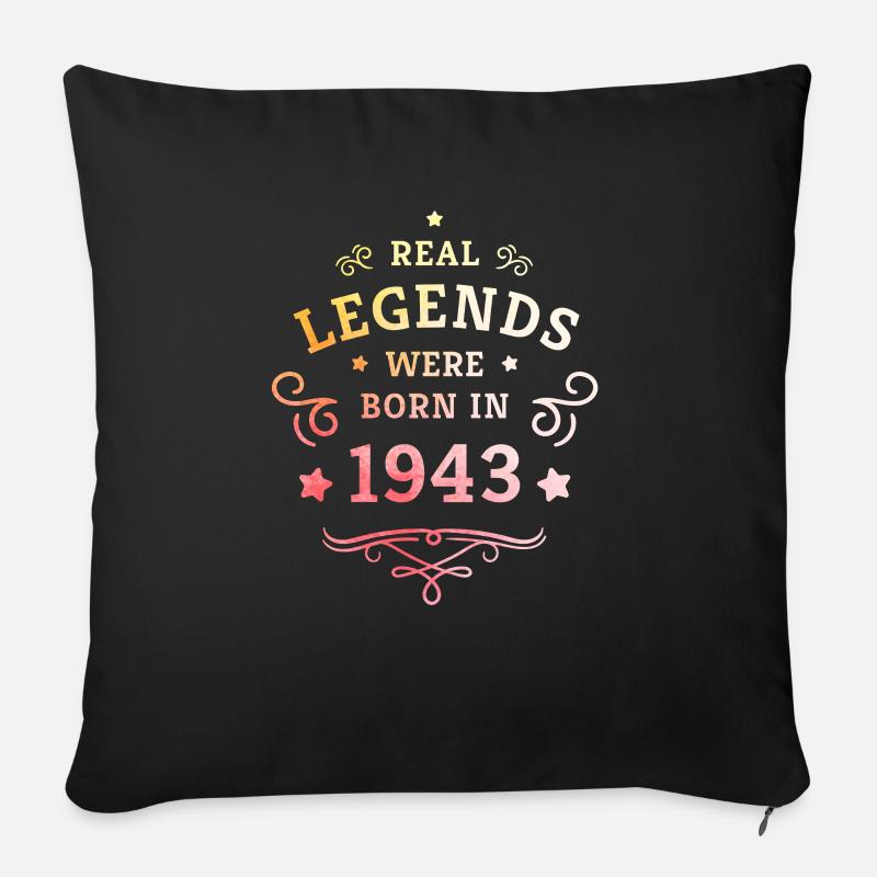 Legenden sind 1943 geboren 80. Geburtstag Geschenk - Sofakissen mit Füllung 45 x 45 cm - Schwarz
