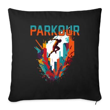 Parkour Urban - Sofa pillow with filling 45cm x 45cm - black - Front