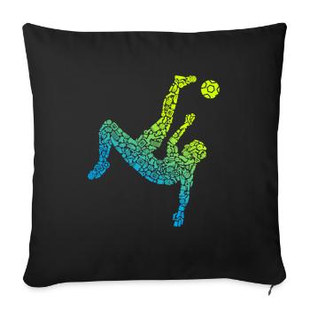 Fußball Symbole Fußballer Jungen Fußballspieler - Sofakissen mit Füllung 45 x 45 cm - Schwarz - Vorne