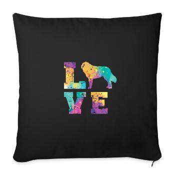 Saint Bernard Amour - Coussin et housse de 45 x 45 cm - noir - Devant