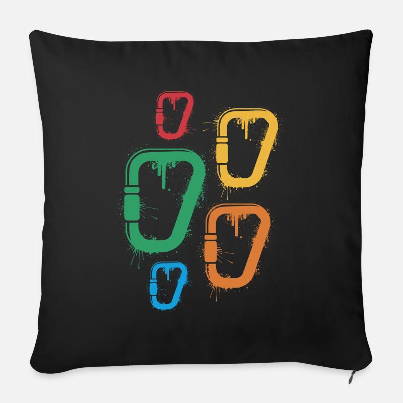Bouldern Freiklettern Kinder Jungen Klettern - Sofakissen mit Füllung 45 x 45 cm - Schwarz