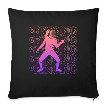 Fechter Fechtmeister Damen Frauen Mädchen Fechten - Sofakissen mit Füllung 45 x 45 cm - Schwarz - Vorne