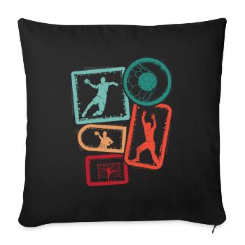 Handball Player Handball Player Men Handball Boys - Sofa pillow with filling 45cm x 45cm - black - Front
