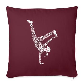 Breakdancing Breakdancer Mädchen Frauen Breakdance - Sofakissen mit Füllung 45 x 45 cm - Burgunderrot - Vorne