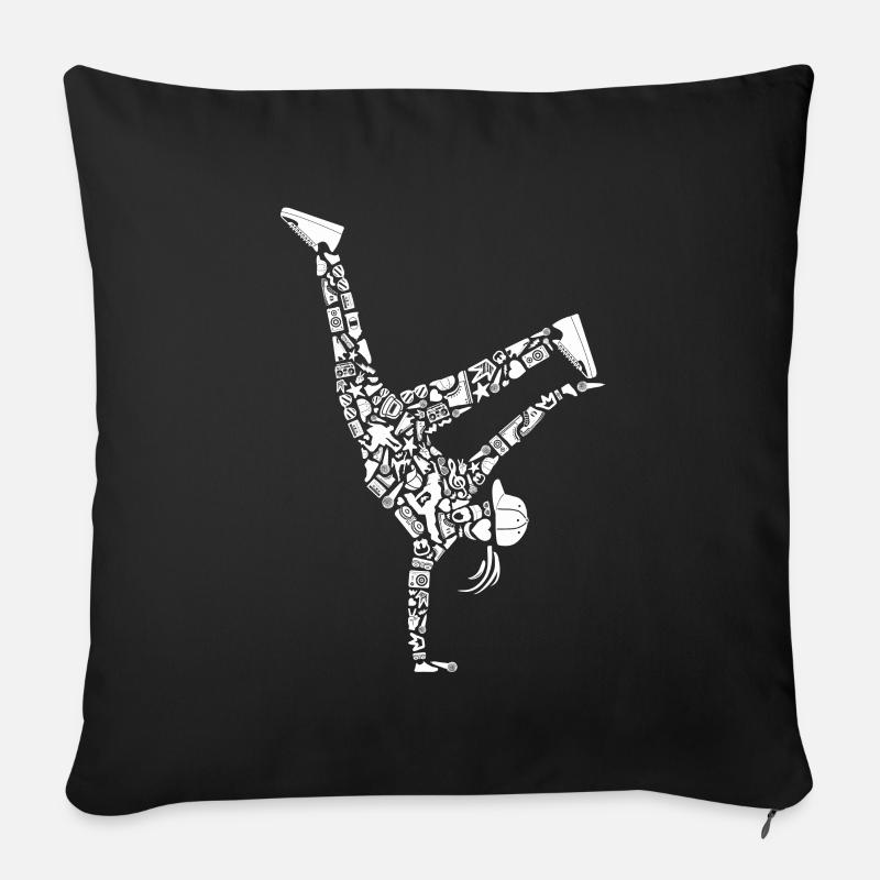 Breakdance Breakdancer Filles Femmes Breakdance - Coussin et housse de 45 x 45 cm - noir