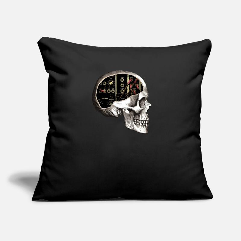 Analog Modular Skull für Synth Nerd Sofakissen mit Füllung 45 x 45 cm