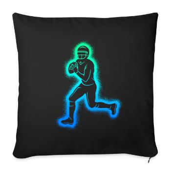 Joueurs de football américain Hommes Garçons Football - Coussin et housse de 45 x 45 cm - noir - Devant