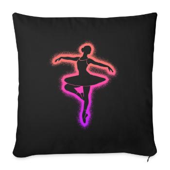 Ballerine Ballet Danseuse Danseuse Ballet Fille - Coussin et housse de 45 x 45 cm - noir - Devant