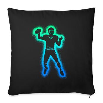 Joueurs de football américain Football masculin Garçons - Coussin et housse de 45 x 45 cm - noir - Devant