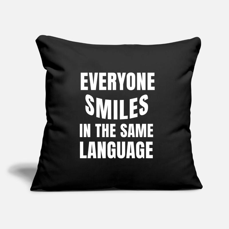 Smiling connects statement humanity Sofa pillow with filling 45cm x 45cm