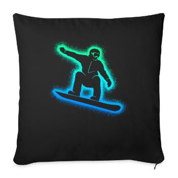 Snowboarders Snowboarding Boys Men Snowboard - Sofa pillow with filling 45cm x 45cm - black - Front