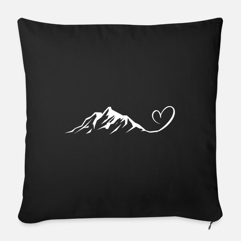 Herz - Berg - (6) - Sofakissen mit Füllung 45 x 45 cm - Schwarz