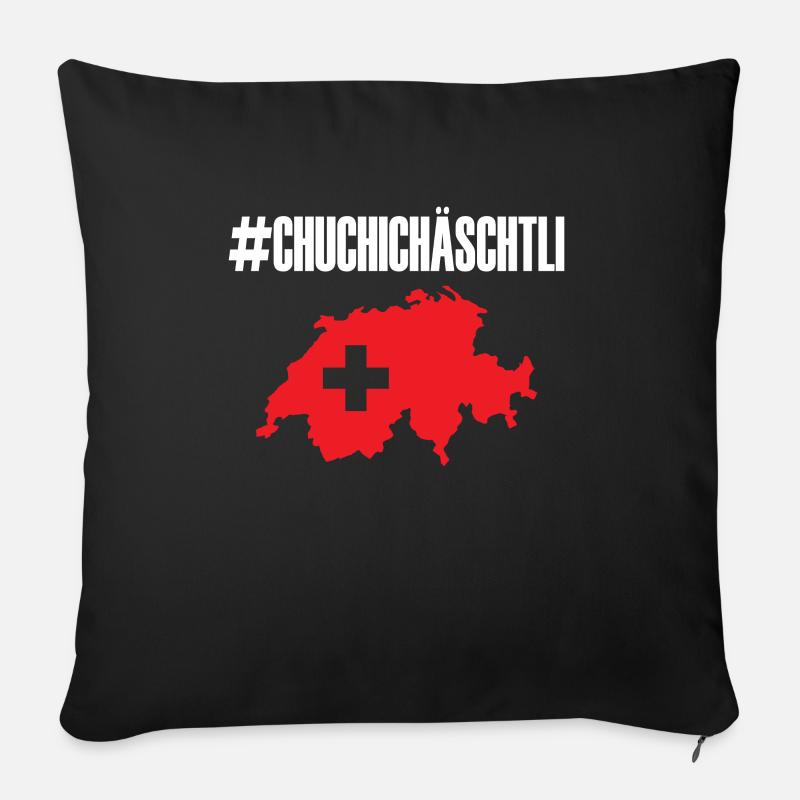 Schweiz Flagge - Sofakissen mit Füllung 45 x 45 cm - Schwarz