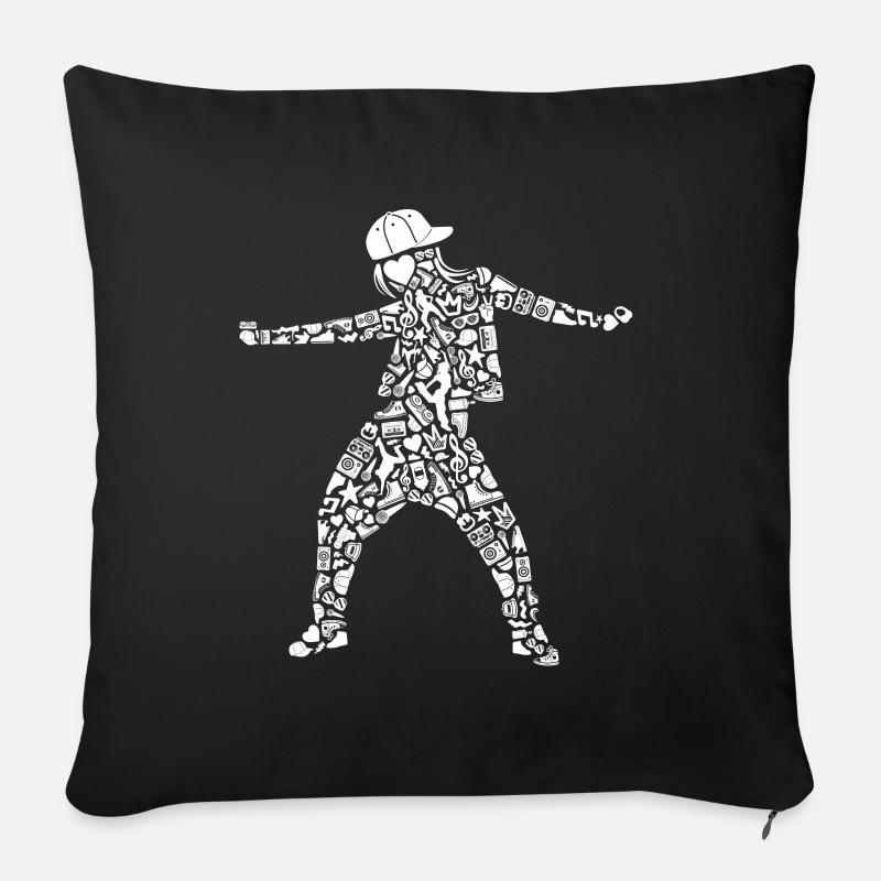 Breakdance Breakdancer Filles Femmes Breakdance - Coussin et housse de 45 x 45 cm - noir