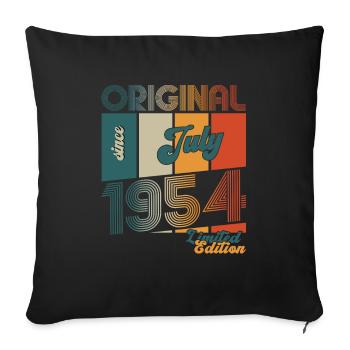 70e anniversaire Original juillet 1954 Né en 1954 - Coussin et housse de 45 x 45 cm - noir - Devant