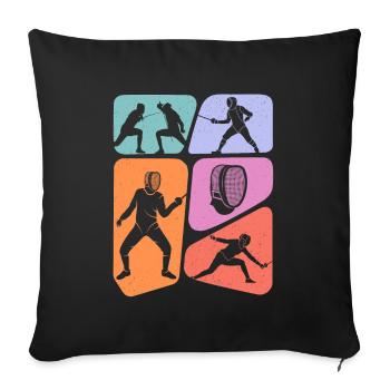 Fechter Fecht Fechtsport Schwerter Kinder Fechten - Sofakissen mit Füllung 45 x 45 cm - Schwarz - Vorne