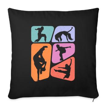 Breakdance Breakdancer Kinder Mädchen Breakdancing - Sofakissen mit Füllung 45 x 45 cm - Schwarz - Vorne